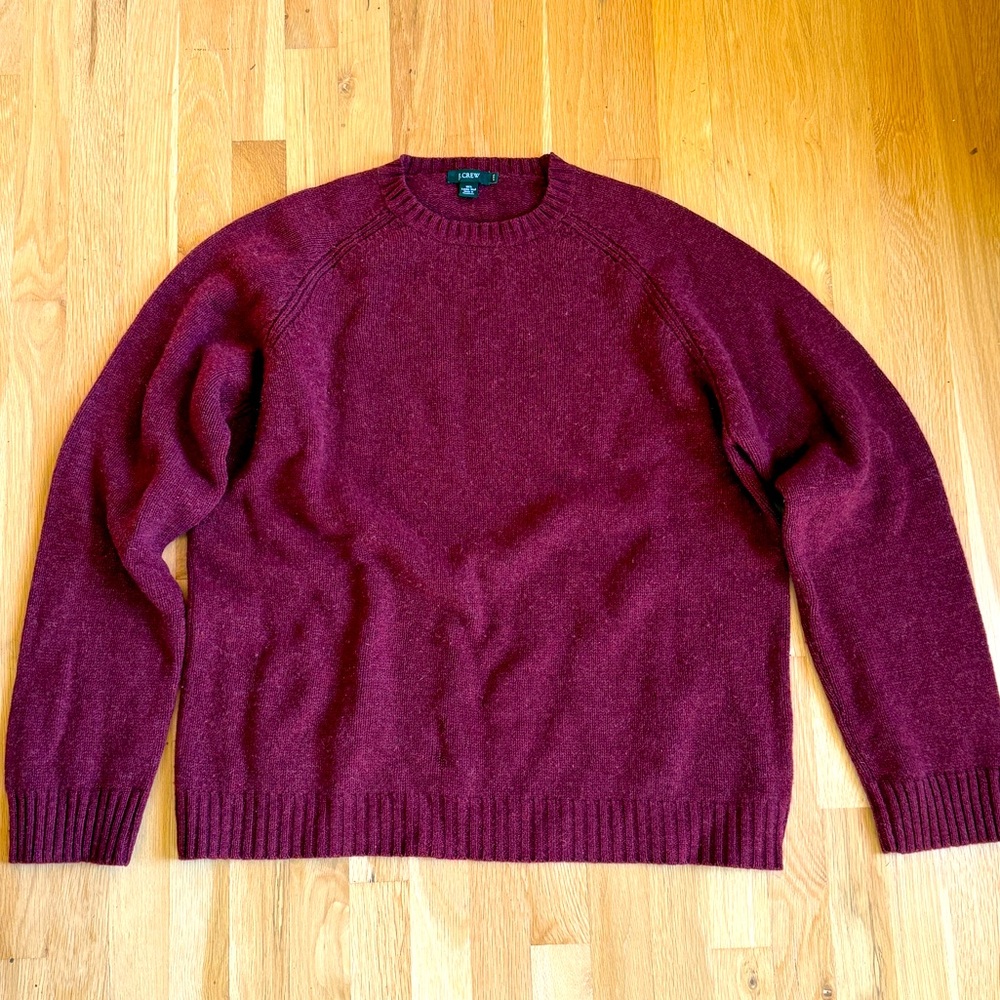 J Crew XXL Lambswool Sweater, Burgundy color